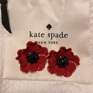 Kate Spade large red poppy earrings